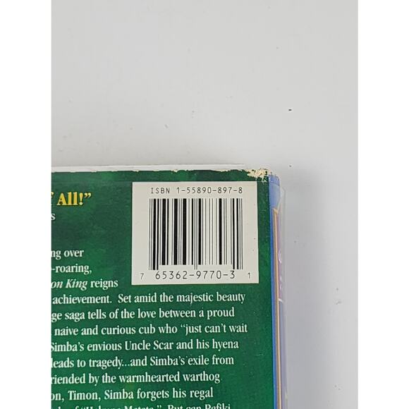 Vintage Walt Disney's THE LION KING VHS Movie - 1994 Masterpiece Collection - Picture 3 of 7